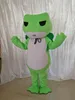 2019 Hot Sale Vuxen Storlek Green Groda Mascot Beställnings- Xmas Travel Frog Mascot Fancy Dress Costume Shool Event Födelsedagsfest