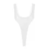 Damska Sheer Swimsuit Stroje Kąpielowe Wysokie Cut Thong Leotard Swimming Suit One Piece See przez Bielizna Deep Scoop Neck Bodysuit