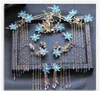 Nuovo ornamento per capelli a farfalla blu cinese antico Set Copricapo per accessori per matrimonio