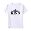 흰색 옷 국경 새로운 문자 KING QUEEN 커플 모델 패션 반소매 T 셔츠 새로운의 남성 디자이너 t 셔츠 t 셔츠 의류