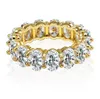 18K guldpläterad kärlekshjärta ovala runda stenar Blingringar Cubic Zirconia Micro Pave Diamonds Hip Hop Ring för män och kvinnor