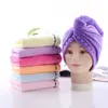 Bonnets de douche colorés pour adultes pour bonnet de cheveux à séchage rapide magique Serviette en microfibre Séchage Turban Wrap Chapeau Caps Spa Bonnets de bain Salle de bain T2I5789