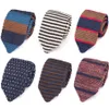 Erkekler Klasik Tasarımcı Cravat Aksesuarları Gömlek Skinny Kravat için Mens Tie Örme Örme Boş Çizgili Dokuma Kravatlar Moda Bağları