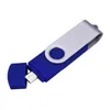 Jboxing Blue 16 Go OTG USB Drive Flash Swivel Dual Port Memory Stick Drives Drives Storage pour ordinateur Android Smartphone Tablet M9240923