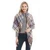 40 style Plaid Scarves Girls Check Shawl Grid Oversized Tassel Wraps Lattice Triangle Neck Scarf Fringed Pashmina Winter Neckerchief