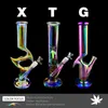 Rainbow and Glow in Dark Green Bongs Water Pipes met 1 stuk Downstam en 1 stuk glazen kom