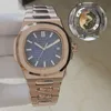 2021 Montre de Luxe Mens 자동 시계 방수 날짜 시계 실버 스트랩 블루 스테인리스 남성 기계식 Orologio di Lusso Wristwatch