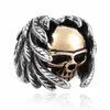 Gothic Punk Mens Stainless Steel Ring Vintage Hip Hop Skull Rings For Men Steampunk Jewelry Accessories