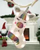 Grande calza di Natale a unicorno per bambini sacchetti regalo zucchetti di caramella di Natale ornamento a pendente sospeso calzini natalizi