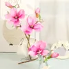 5 sztuk / partia Symulacja Storczykowy Oddział Mini Magnolia Jedwab Kwiat Wieniec Wieniec Ślub Dekoracji Dom Home Dekoracja Ogród Fałszywy kwiat