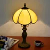 20cm i diameter gul tiffany glas bordslampa underhållning arenor bar hotell sängbord lampa retro enkelt bord ljus ds075