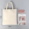 DIY Werbung Sublimation Canvas Tasche Umweltfreundliche leere Einkaufen Handtasche Damen Baumwolltasche Wärmeübertragung Druck Angekippte Größe A07