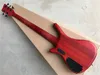 Siyah Donanım ile Custom 5 Strings Boyun-sokmak-vücuda Kırmızı-kahverengi Elektrik Bas Gitar, Aktif Devre, özelleştirilebilir