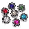 Noosa 18mm Snap Buttons Jewelry Rhinestone Mixed Round Metal Flower Snap Button Bracelet Necklace Ginger Charms Jewelry