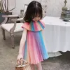 فتاة الصيف قوس قزح فستان الأطفال فساتين الحفل