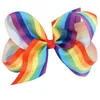 12 Colors 5 Inches Large Rainbow Geometric Pattern Hair Bow Wich Clip Baby Girl Fashion Hair Clip Children Hair Accessories M298