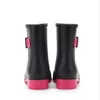 Hot Sale- Women Rain Boots Ladies Comfortable Mid-Calf Mixed Colors Heel Waterproof Charm Rainboots 2016 New Fashion Design PVC Simple Good