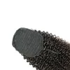 Queue de cheval cheveux humains Machine Remy crépus bouclés européen queue de cheval coiffures 160g 100% cheveux naturels pince dans les Extensions