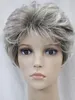 WIG Fashion Grey Mix Short Curly Middle-aged / Older Women Femme Perruque M-TLD004 Hivision
