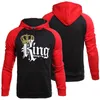 Mujeres amantes de las mujeres con capucha Casual King reina Crown Crown Pocket Hoody Slim Sweatshirt Pareja cálida capucha Pullovers Abrigo