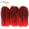 Nico Hair 8Inch 3PCSSet Marly Braid Syntetic Fläthår med ombre Purple Pink and Blonde Malibob Crochet Hair Extensions8923678