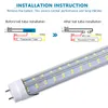 4ft LED Bulb Light 4 Feet LED Tube 60W T8 Fluorescent Light 6000K Cold White Factory Wholesale 60W V-Shaped led shop light