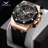 ONOLA 2020 marque mode casual quartz hommes montre chronographe multifonction montre-bracelet tout noir or métal montre étanche pour hommes