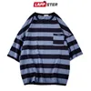 Men's T-Shirts Harajuku Stripe Tshirt Summer 2022 Mens Korean Style T Shirt Men Oversized Yellow Tshirts Hip Hop Casual Pocket T-shirt1