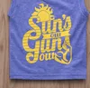 Erkek bebek Giysileri INS Sun Out Mektubu Baskılı Toddler T Shirt Kolsuz Erkek Yelek Nedensel Çocuk Yaz Çocuk Giyim Tops DHW3472