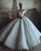 Luxury Arabic Wedding Dresses Lace Applique Beaded Chapel Train Princess Wedding Dress Country Plus Size Bridal Gowns abiti da sposa 814