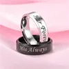 Engagement stainless Steel His Always Her Forever rings band Letter Jewerly Accessories Women & Men Wedding Couple Ring drop ship