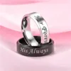 Bague de fiançailles en acier inoxydable His Always Her Forever bande Lettre Bijoux Accessoires Femmes Hommes Mariage Couple Anneau drop ship