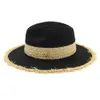 Été femmes dames papier paille Jazz chapeau extérieur large bord chapeaux de soleil plage non bordé parasol casquette respirant chapeau de soleil pour unisexe