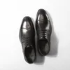 Echte Schuhe Männer Kleid Leder Schnüre-up-Bürogeschäft Hochzeit handgefertigt grundlegende formale Square Zehen Nonflip Oxfords Herren S 5186 s