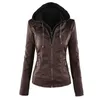 XS-7XL veste gothique en faux cuir sweat à capuche pour femme hiver Streetwear veste de moto noir vêtements d'extérieur en faux cuir PU veste 2019 Zi280x