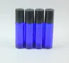 DHL Gratis 200PCS / Lot Roll On Cobalt Doft Glasflaskor Essentiella Oljor Mörkblå Glas Roller Ball Aromaterapi Flaska