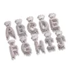 Mode Luxus-Designer-Edelstahlkette Krone 24 Letters Halskette für Männer Frauen Zirkonia Diamanten HIP HOP Schmuck