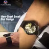 Forsining 2017 mode luxe mince petit cadran unisexe conception étanche montres hommes marque de luxe squelette montre mâle montre-bracelet 251V