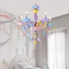 Nowoczesne LED Żyrandol Lights Kid Roon Pokój Kolorowe Kryształ Metalowy Oprawa Światła Sypialnia Dzieci Lampa Sufitowa Kryty Dekoracja Domowa