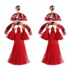 휴일 스타일의 보석을 4 색 귀걸이 여성 패션 여자 화려한 프린지 샹들리에에 매달려 귀걸이 패션-의 tassels