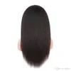 Peluca recta rizada del frente del cordón transparente HD Cabello humano pre desplumado para mujeres negras Virgen Malasia Gueless Italiano Yaki HD completo 1505198