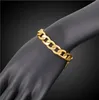 Trendig Hip-Hop 18k Real Gold Plated Men / Women 1 + 1 Figaro Chain Bracelets Mode Kostym Armband Smycken För Män Kvinnor