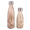 venatura del legno bevanda bottiglia 9color portatile 17 oz in acciaio inox coppa Doppia parete isolata acqua Bicchiere d'escursione esterni Flask A07
