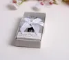 50PCS Wedding Favors Simply Elegant Chrome Heart Bottle Stopper in White Gift Box Bridal Shower Party Present