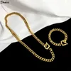 Donia smycken lyxhalsband europeiska och amerikanska mode överdrivna krok koppar halsband armband set designer gåva9009309