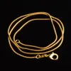 Snake Chains Necklaces Smooth Designs 1mm 18K Gold Plated Mens Women Fashion DIY Jewelry Accessories Gift with Lobster Clasp 16 18228W