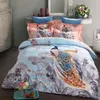 Lit Set 3D Épaissir 100% coton Housse de couette Sets oiseau papillon Bohemian paon imprimé floral Bedsheet Taie adulte Lit Double King Size