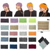 Knitted Ponytail Headband 20 Colors Women Winter Ear Warm Headwear Elastic Hairband Wide Head Wrap Hair Accessories DC171