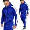 Homens Tracksuits Esportes homens atender quentes agasalhos Ajuste de correspondência de cores Sportswear tamanho grande sweatsuit macho S-3XL