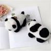 Cute Real Genuine Sheep Fur Panda Bear Pompom Ball Bag Charm Key Chain Keyring Accessories Phone Purse Handbag2214225